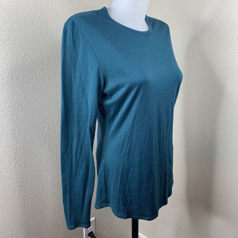 Segments Merino Wool Green/Blue Base Layer Long Sleeve Shirt Women’s Sz M Top